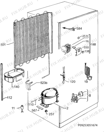 Взрыв-схема холодильника Rex Electrolux FI23/11V - Схема узла Cooling system 017